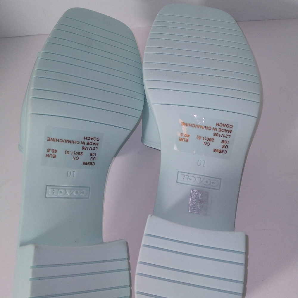 Coach Scarlett Women's Sea Mist Blue Slide On Sandals Size- 10 - Picture 8 of 9